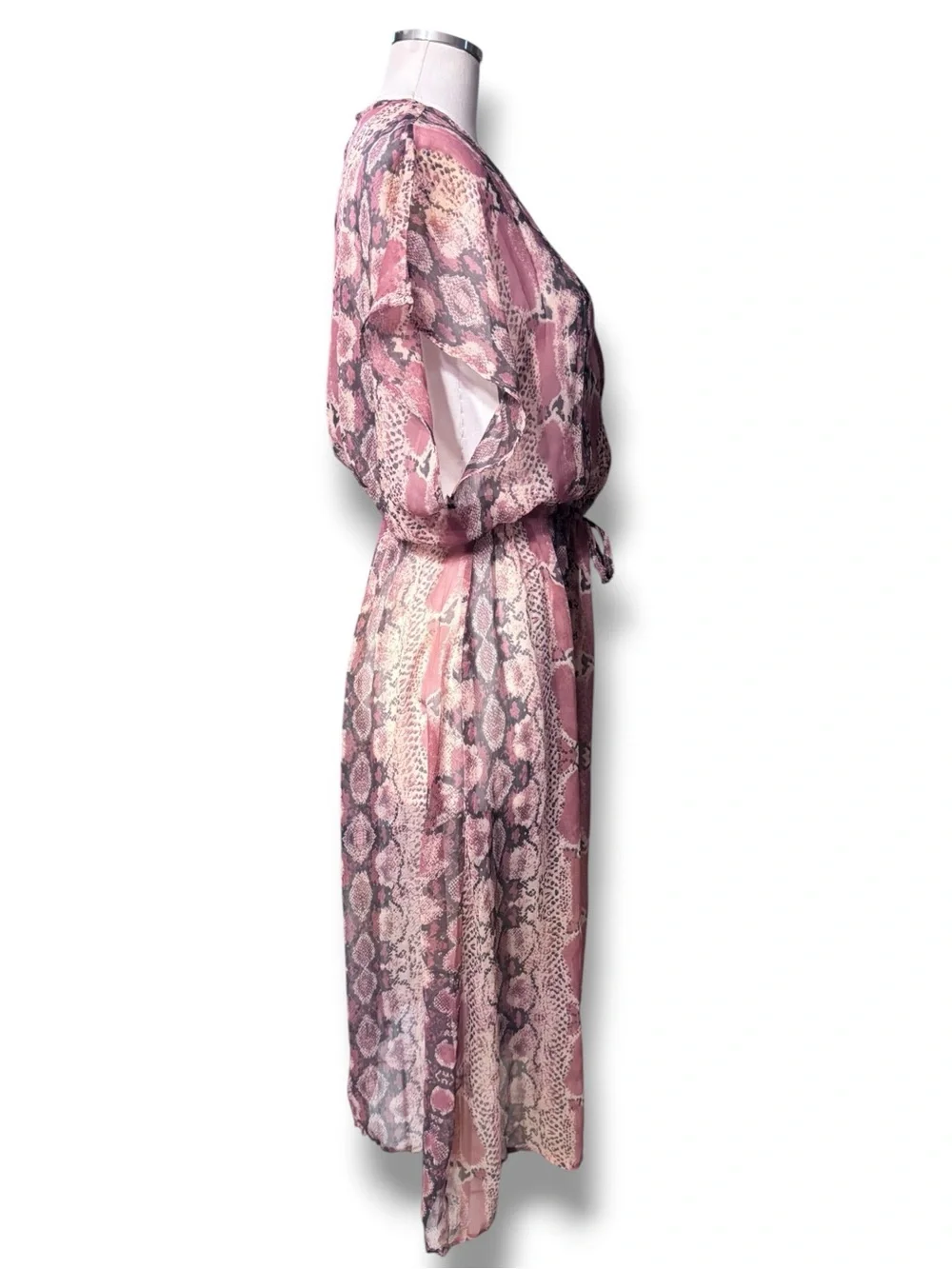 BETSEY JOHNSON Pink Snake Bite Tie Front Duster